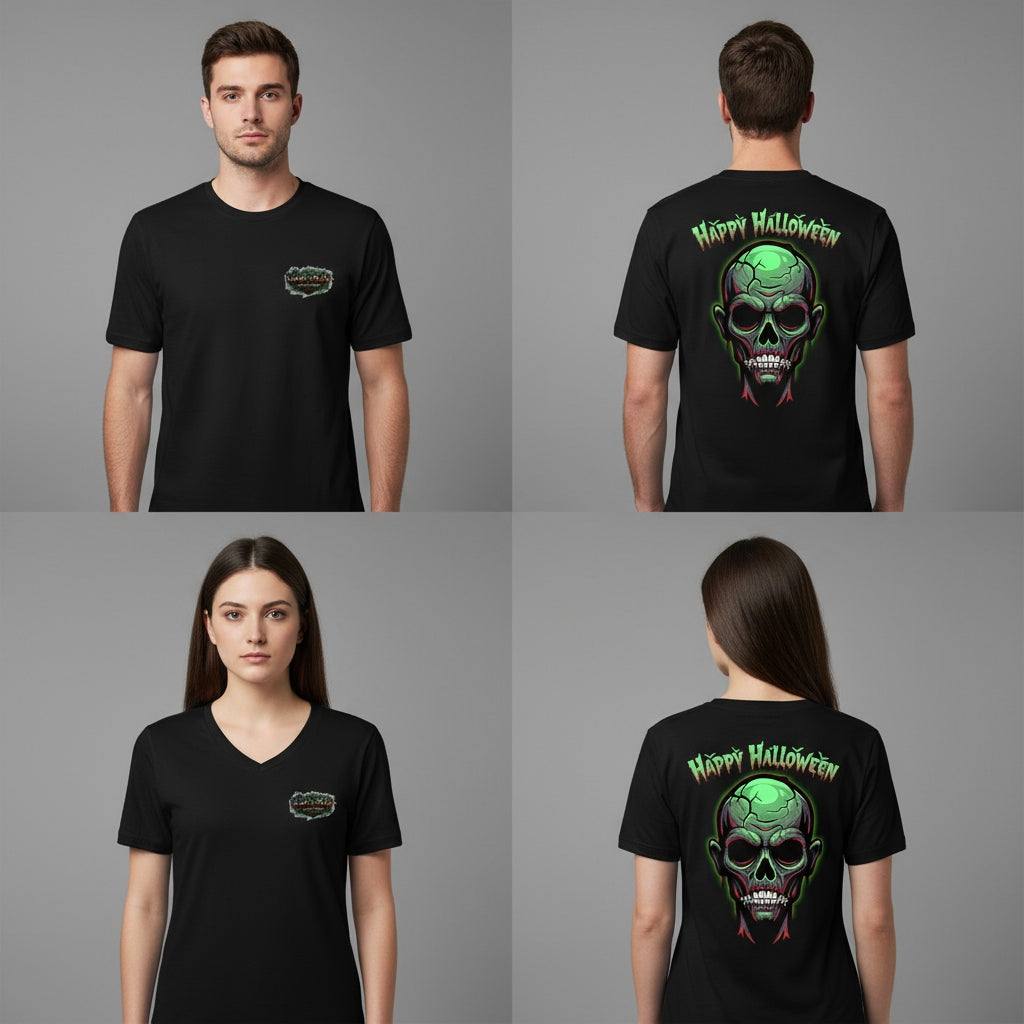 Happy Halloween – Stitched Skull Glow Shirt