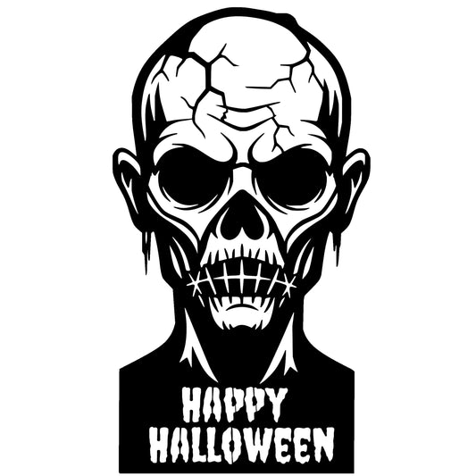 Stitched Skull Steel Yard Sign (Approx 24” tall)