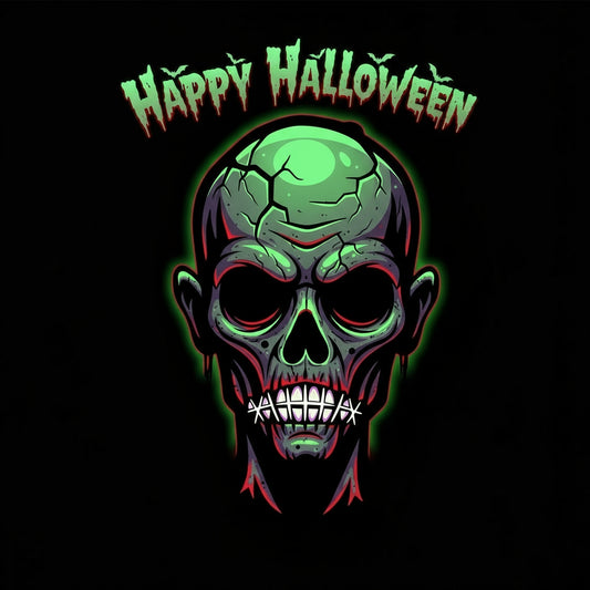 Happy Halloween – Stitched Skull Glow Shirt