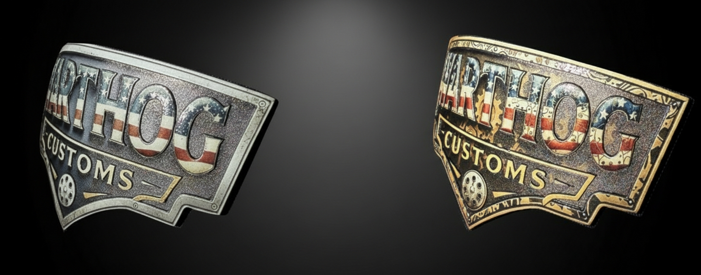 Warthog Customs Navy/White Hat – Cool Silver Badge | Richardson 112 Trucker