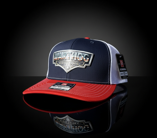 Warthog Customs Navy/Red Hat – Cool Silver Badge | Richardson 112