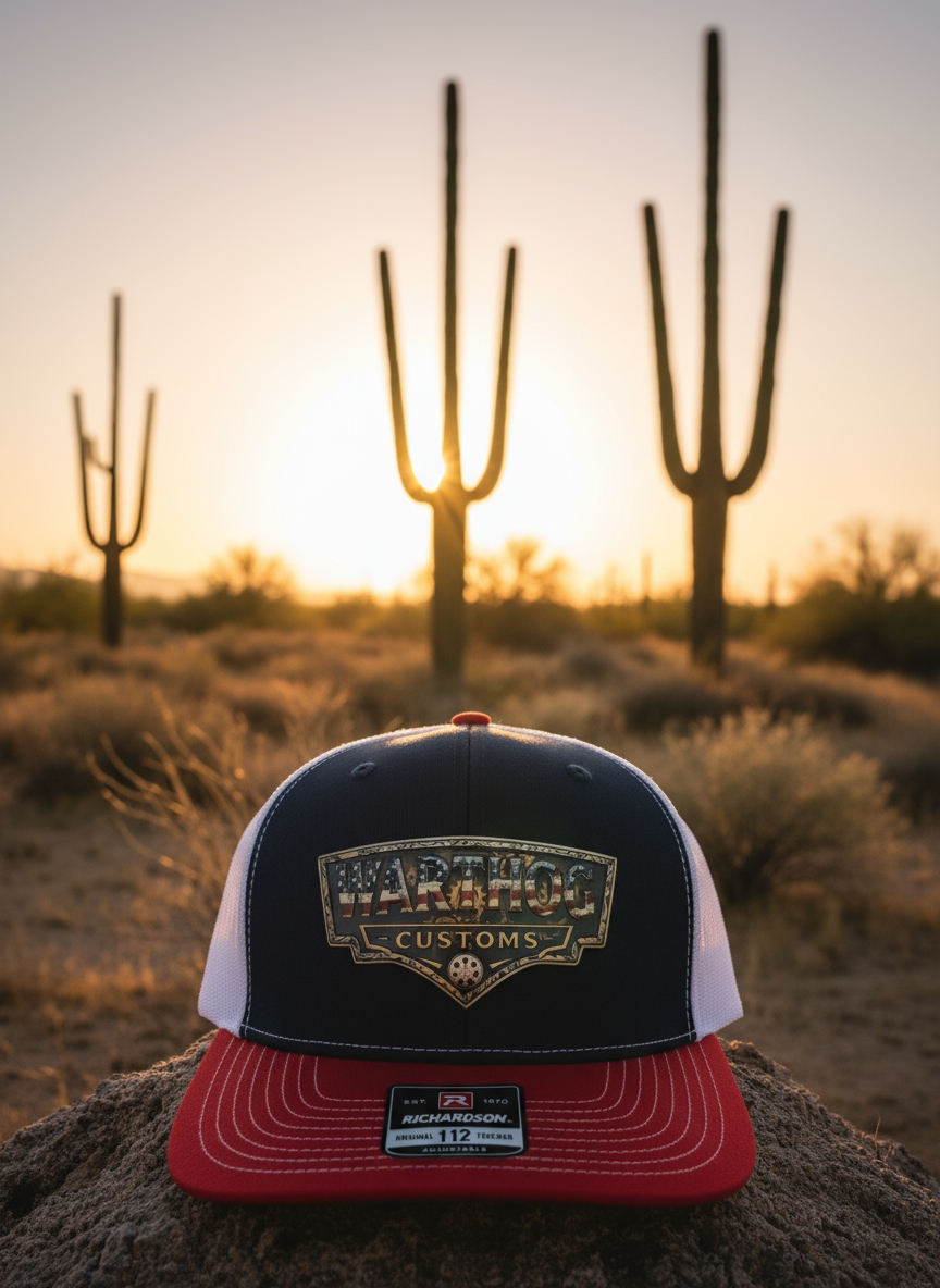 Warthog Customs Navy/Red Hat – Warm Gold Badge | Richardson 112