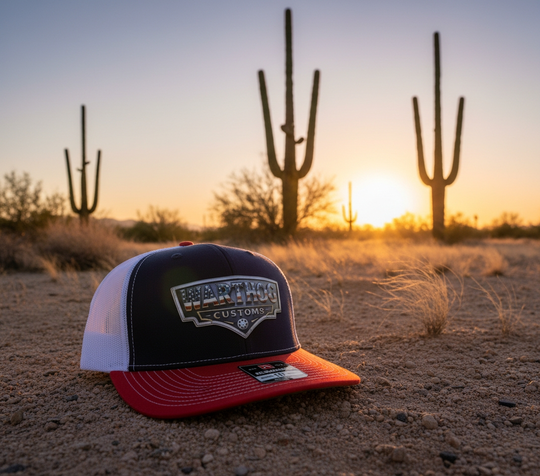 Warthog Customs Navy/Red Hat – Cool Silver Badge | Richardson 112